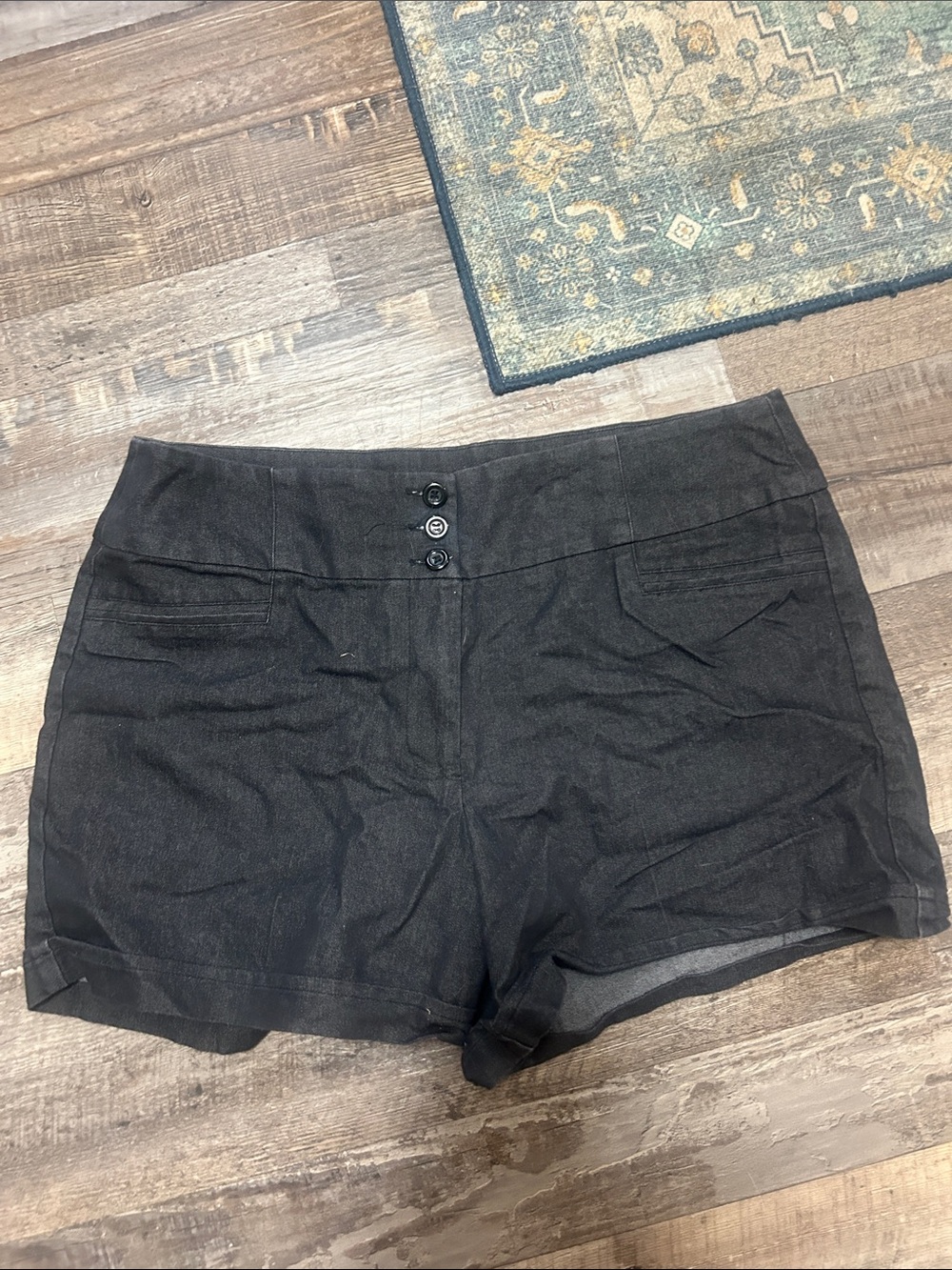 Soho Black High-Waist Dress Shorts